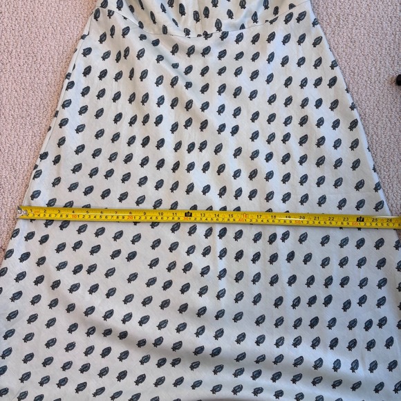 Banana Republic Viscose-Linen Ruched Midi Dress, Green Botanical Print 14 NWT - Picture 8 of 16